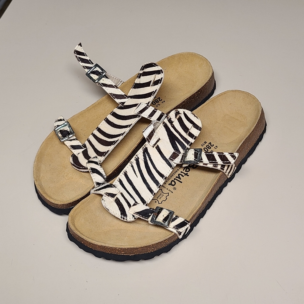 Birkenstock Betula Zebra print slide sandals size 9
